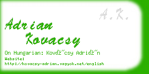 adrian kovacsy business card